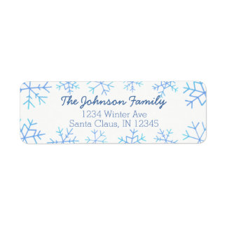 Ombre Hand Drawn Snowflake Rücksendeadressen-Aufkl