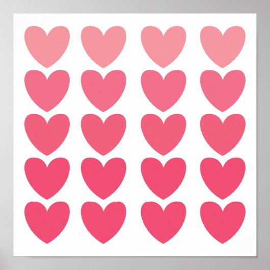 Ombre Hearts Poster (Vorne)