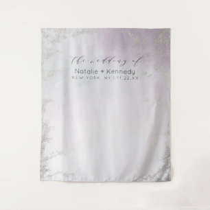 Ombre Helllila Silber Foto Booth Hintergrund Wandteppich