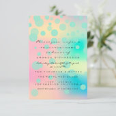 Ombre Holographic Bubble Bridal Sweet 16. Mint Einladung (Stehend Vorderseite)