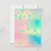 Ombre Holographic Bubble Bridal Sweet 16. Mint Einladung (Rückseite)