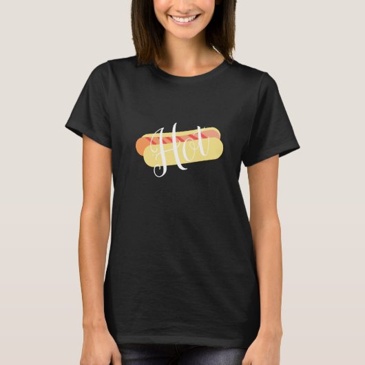 Ombre Hot Dog mit Streifen T-Shirt (Vorderseite)