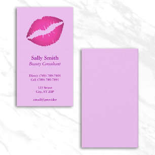 Ombre Hot Pink Lippenstift-Kuss-Druck Visitenkarte