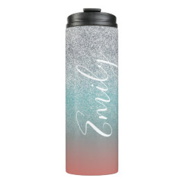 Ombre Imitats Sparkle Farbenfrohe Mit Monogramm Be Thermosbecher