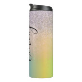 Ombre Imitats Sparkle Farbenfrohe Mit Monogramm Be Thermosbecher (Nach rechts gedreht)