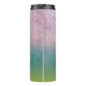 Ombre Imitats Sparkle Farbenfrohe Mit Monogramm Be Thermosbecher (Rückseite)