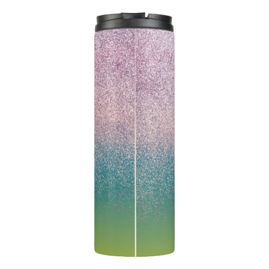 Ombre Imitats Sparkle Farbenfrohe Mit Monogramm Be Thermosbecher (Rückseite)