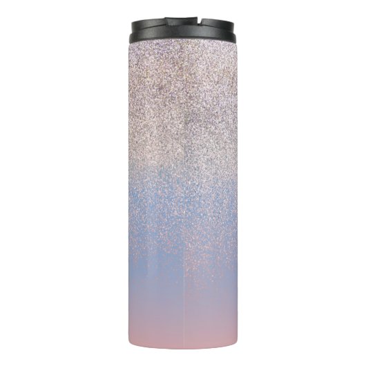 Ombre Imitats Sparkle Farbenfrohe Mit Monogramm Be Thermosbecher (Rückseite)