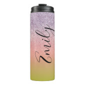 Ombre Imitats Sparkle Farbenfrohe Mit Monogramm Be Thermosbecher (Vorderseite)
