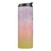 Ombre Imitats Sparkle Farbenfrohe Mit Monogramm Be Thermosbecher (Nach links gedreht)