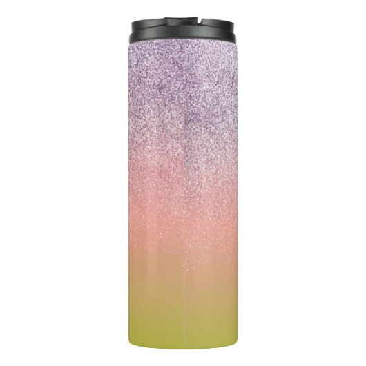 Ombre Imitats Sparkle Farbenfrohe Mit Monogramm Be Thermosbecher (Rückseite)