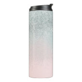Ombre Imitats Sparkle Pastel Mit Monogramm Name Thermosbecher (Nach links gedreht)