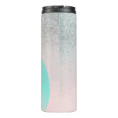 Ombre Imitats Sparkle Pastel Mit Monogramm Name Thermosbecher (Rückseite)