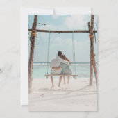 Ombre Ivory & Blue Wedding Einladung mit Foto (Rückseite)