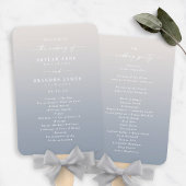 Ombre Ivory & Dusty Blue Wedding Zeremony Program Fächer