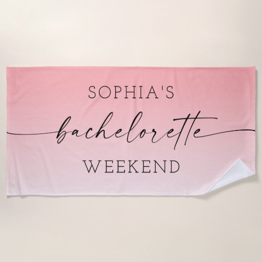 Ombré Junggeselinnen-Abschied Beach Handtuch (Vorderseite)