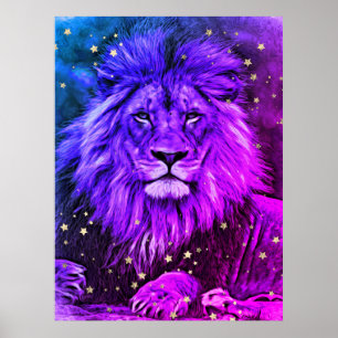 *~* Ombre Künstlerisch Artistic Celestial LION AP2 Poster