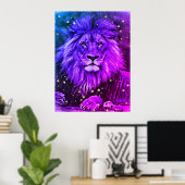 *~* Ombre Künstlerisch Artistic Celestial LION AP2 Poster (Heimbüro)