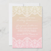 Ombre Lace Pattern Sunset Wedding Einladung (Vorderseite)