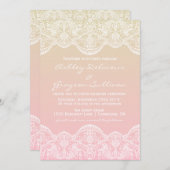 Ombre Lace Pattern Sunset Wedding Einladung (Vorne/Hinten)