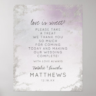 Ombre Lavendel Lila Liebe ist süß Hochzeitsschild Poster