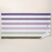 Ombre Lavender Field Strip & Personal Monogram Strandtuch (Vorderseite)