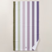 Ombre Lavender Field Strip & Personal Monogram Strandtuch (Vorderseite)