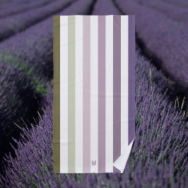 Ombre Lavender Field Strip & Personal Monogram Strandtuch