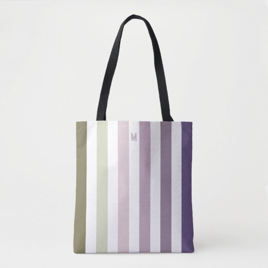Ombre Lavender Field Strip & Personalisiert Monogr Tasche (Vorderseite)