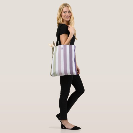 Ombre Lavender Field Strip & Personalisiert Monogr Tasche (Am Model)