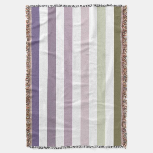 Ombre Lavender Field Stripe Lila und grün Decke (Vorderseite Vertikal)