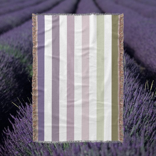 Ombre Lavender Field Stripe Lila und grün Decke