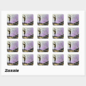 *~* Ombre Lavender Goddess Intention Zauberspruch Quadratischer Aufkleber (Blatt)