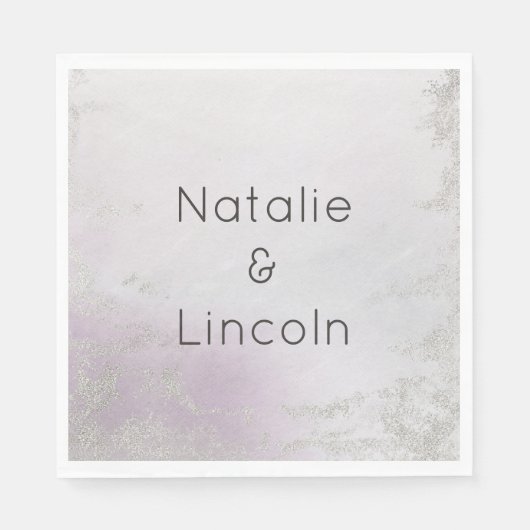 Ombre Lavender Lila Luxe Wedding Monogram Dinner Serviette (Vorderseite)