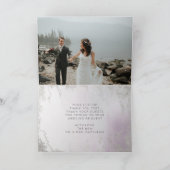 Ombre Lavender Lila Silver Custom Wedding Foto Dankeskarte (Innenseite)
