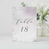 Ombre Lavender Lila Silver Wedding Tischnummern (Stehend Vorderseite)