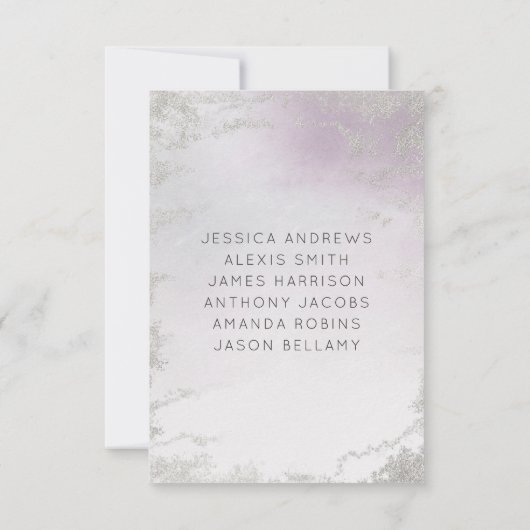 Ombre Lavender Lila Silver Wedding Tischnummern (Rückseite)