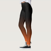 Ombre Leggings - schwärzen Sie in orange Rot (Links)