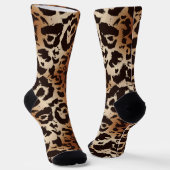Ombre Leopard Print Brown Tan Black Socken (Gewinkelt)