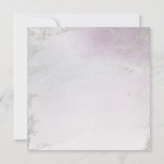 Ombre Light Lila Silver Foil Chic Wedding Square Einladung (Rückseite)