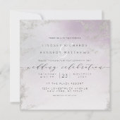 Ombre Light Lila Silver Foil Chic Wedding Square Einladung (Vorderseite)