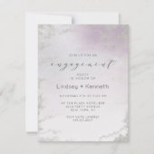 Ombre Light Lila Silver Foil Engagement Party Einladung (Vorderseite)