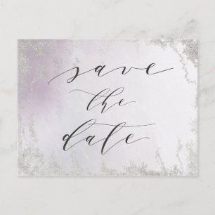 Ombre Light Lila Silver Foil Frost Save the Date Ankündigungspostkarte