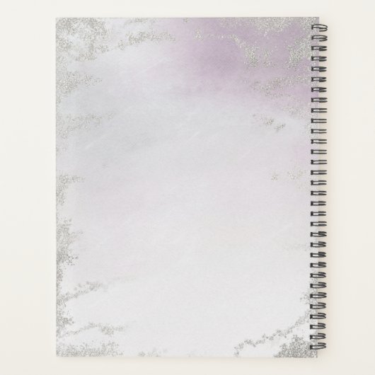 Ombre Light Lila Silver Foil Mattiert Wedding Planer (Rückseite)