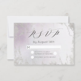 Ombre Light Lila Silver Foil Mattiert Wedding RSVP Karte
