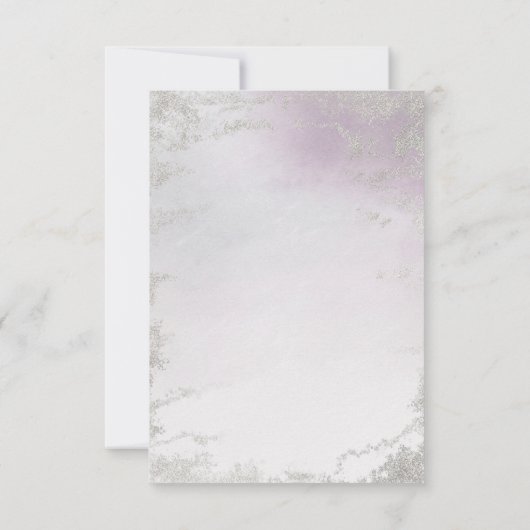 Ombre Light Lila Silver Foil Probe Dinner Einladung (Rückseite)