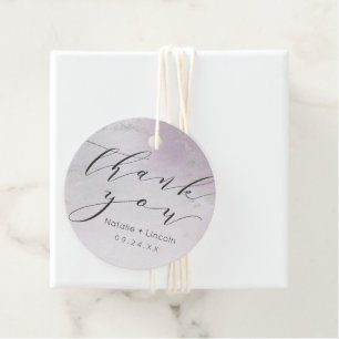 Ombre Light Lila Silver Foil Script Vielen Dank Geschenkanhänger