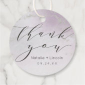 Ombre Light Lila Silver Foil Script Vielen Dank Geschenkanhänger (Rückseite)