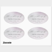 Ombre Light Lila Silver Foil Watercolor Wedding Ovaler Aufkleber (Blatt)