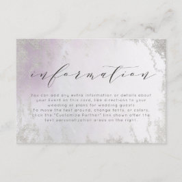 Ombre Light Lila Silver Foil Wedding Information Begleitkarte